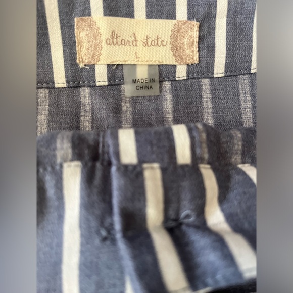 NWT- Altar’d State Denim and Ivory Striped Skirt in Size Large - Picture 6 of 8